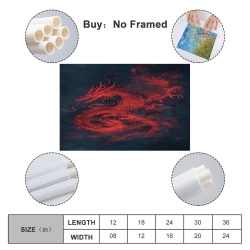 Dragon Peinture sur toile sans cadre, impressions posters art mural pour déco maison chambre bureau