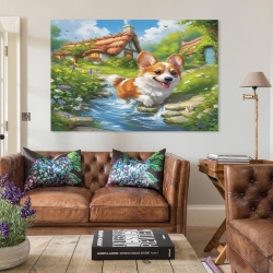 Corgi Unrahmtes Leinwandbild, Wandkunst-Poster-Drucke für Zuhause, Schlafzimmer, Büro Dekoration