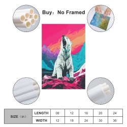 Ours polaire Peinture sur toile sans cadre, impressions posters art mural pour déco maison chambre bureau