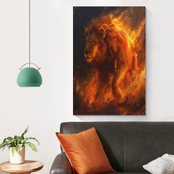 Lion Peinture sur toile sans cadre, impressions posters art mural pour déco maison chambre bureau