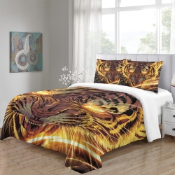 Tigre Housse de Couette Imprimée 3D Douce 3 Pièces Literie Garçons Filles