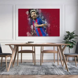 Lionel Messi Peinture sur toile sans cadre, impressions posters art mural pour déco maison chambre bureau