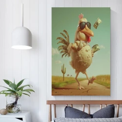 Coq Peinture sur toile sans cadre, impressions posters art mural pour déco maison chambre bureau