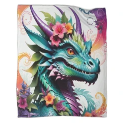occidental Dragon Plaid en Polaire Imprimé 3D Couverture Douce Confortable pour Canapé Lit Bureau