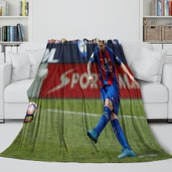 Lionel Messi Plaid en Polaire Imprimé 3D Couverture Douce Confortable pour Canapé Lit Bureau