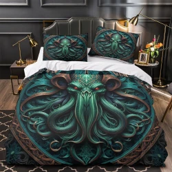 Mythe de l'horreur Cthulhu Housse de Couette Imprimée 3D Douce 3 Pièces Literie Garçons Filles