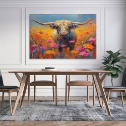 Vache des Highlands Peinture sur toile sans cadre, impressions posters art mural pour déco maison chambre bureau