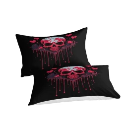 Crâne Housse de Couette Imprimée 3D Douce 3 Pièces Literie Garçons Filles
